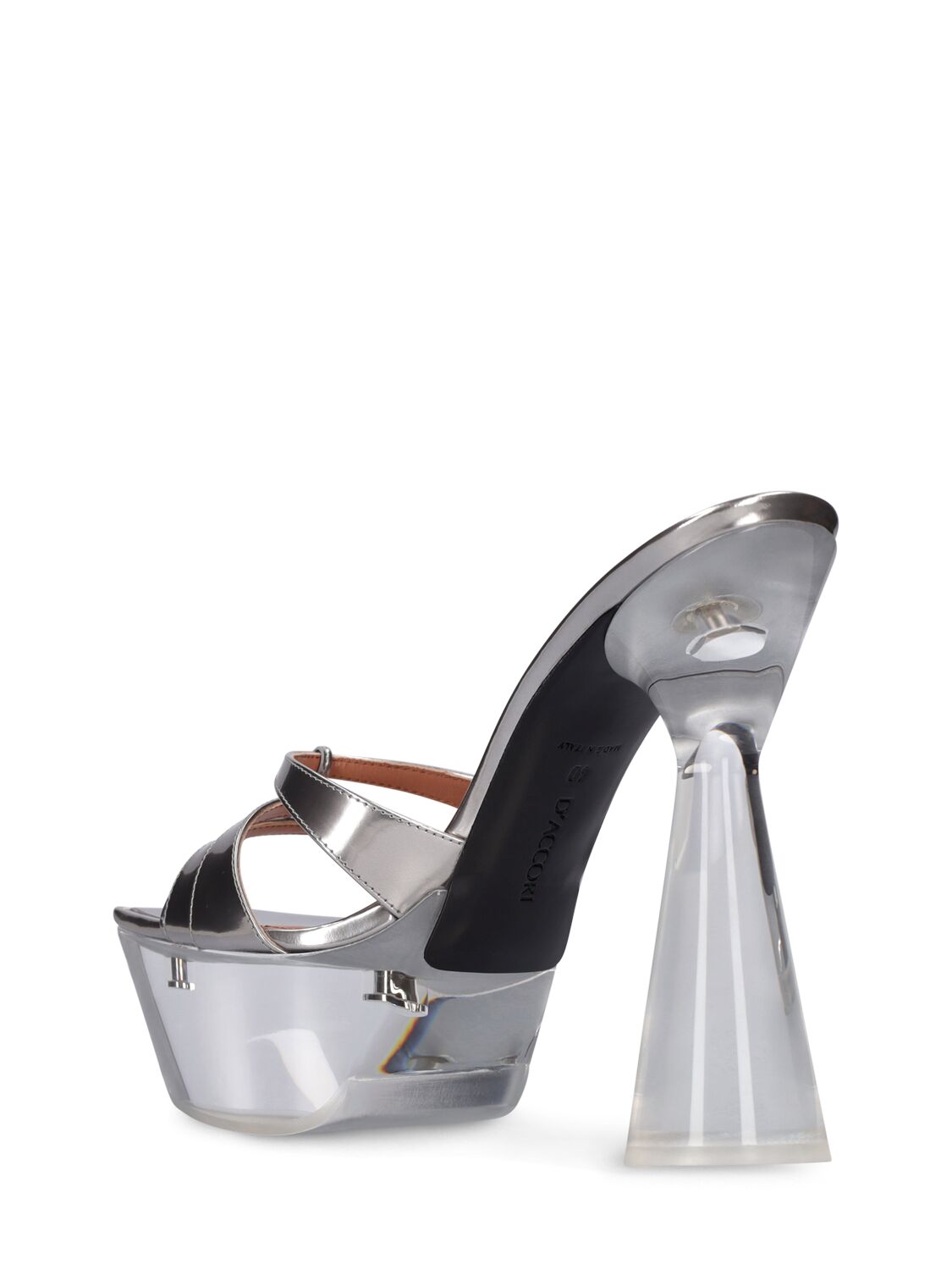 Shop D’accori 130mm Sienna Metallic Leather Sandals In Silver