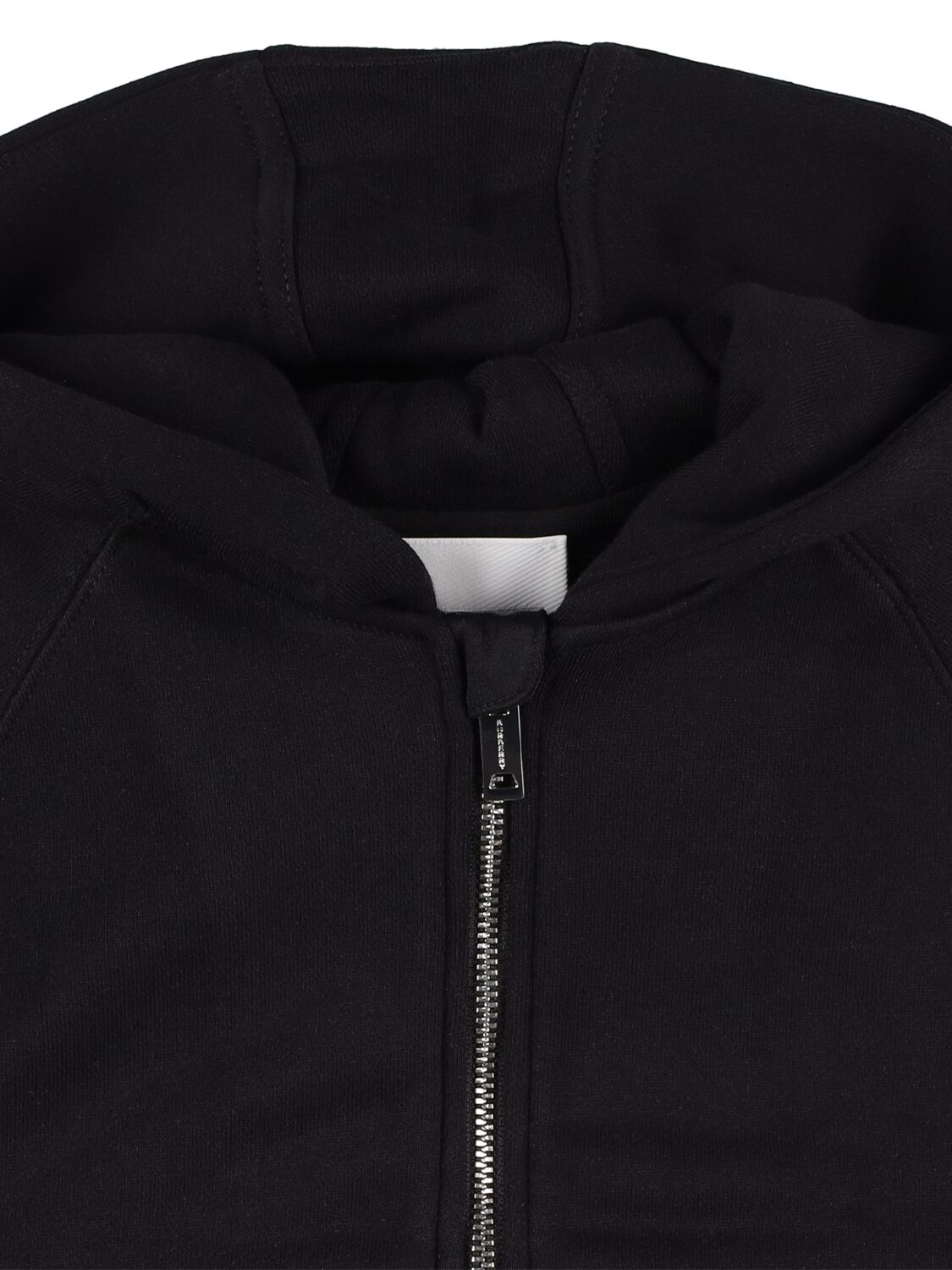 Shop Burberry Cotton Zip-up Hoodie In Black