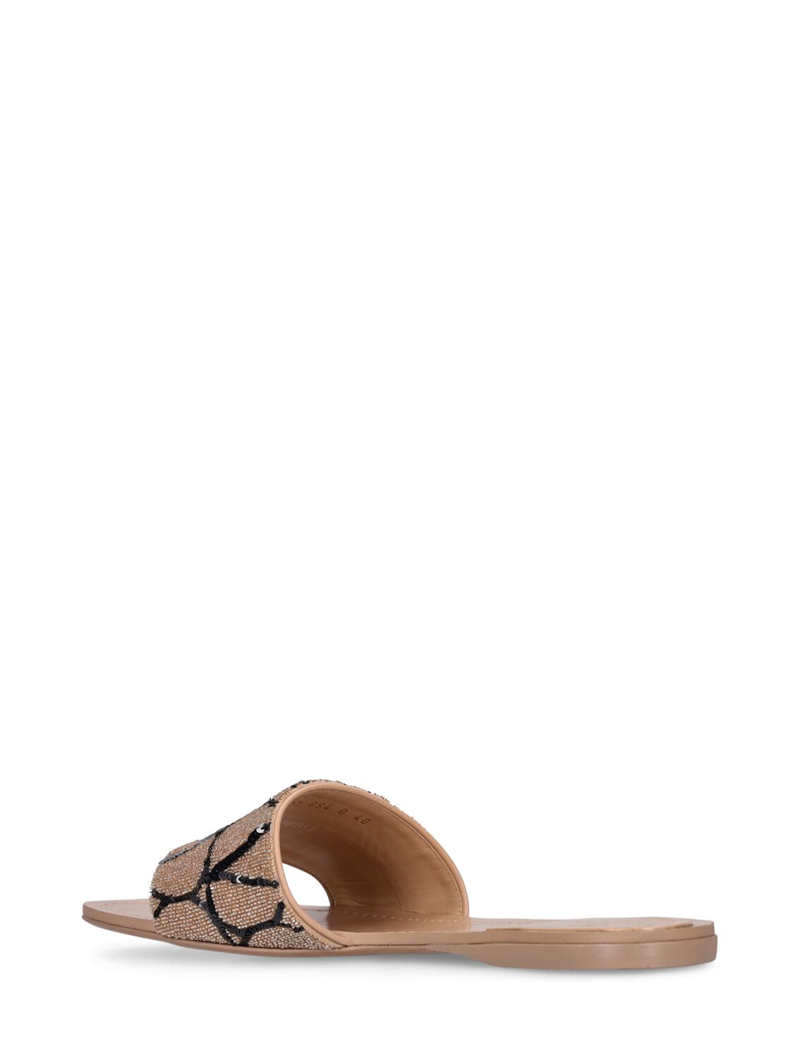 Shop Valentino 5mm Iconographie Embroidered Flats In Black,nude