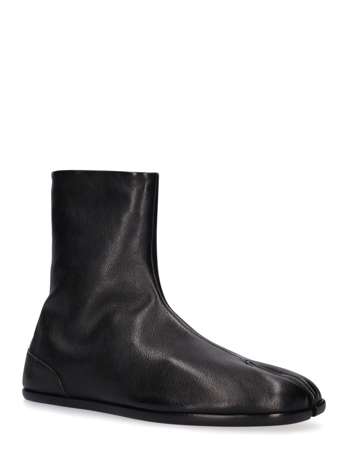 Shop Maison Margiela Tabi Brushed Leather Boots In Black