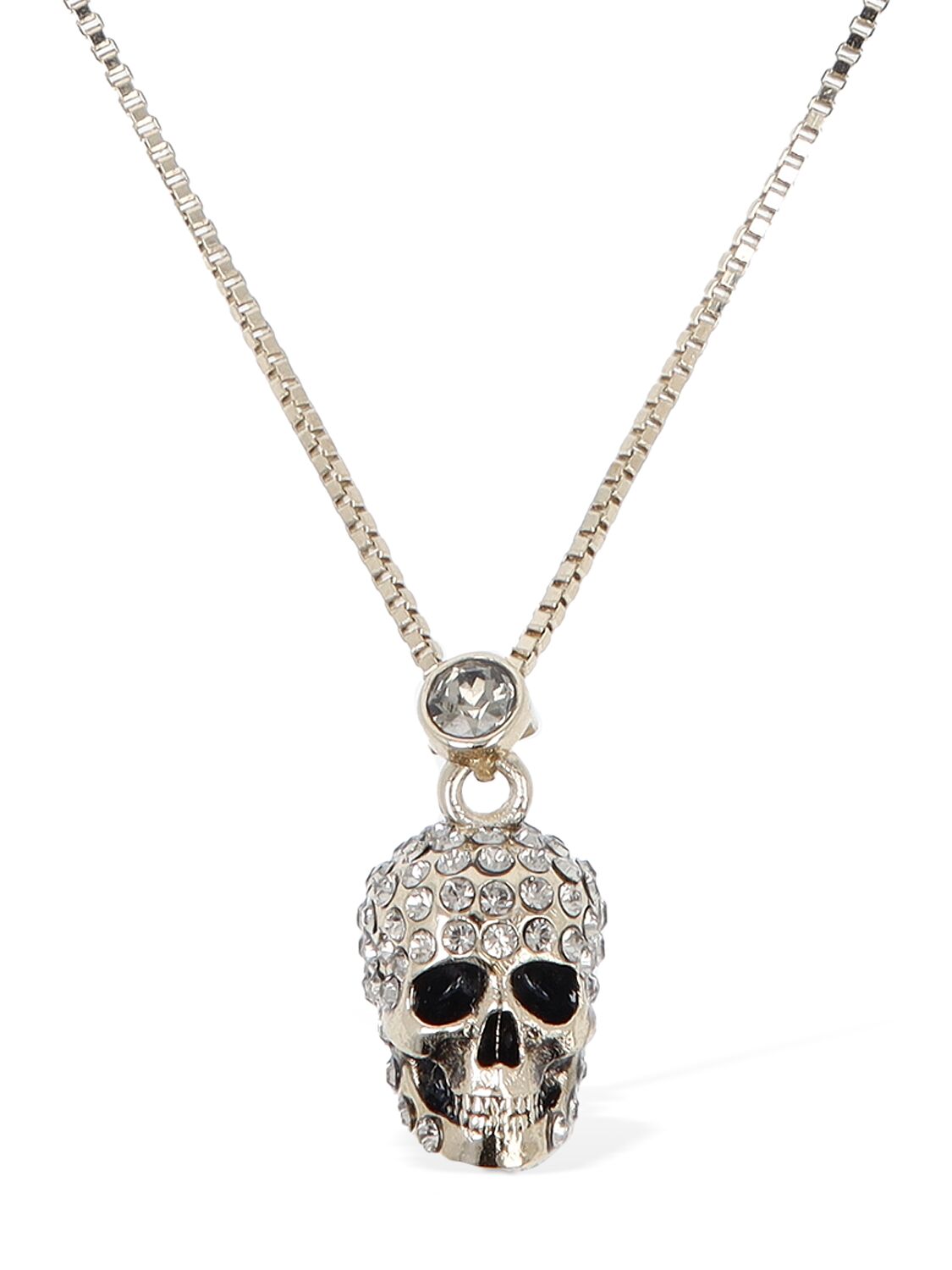 Pavé Skull Brass Necklace