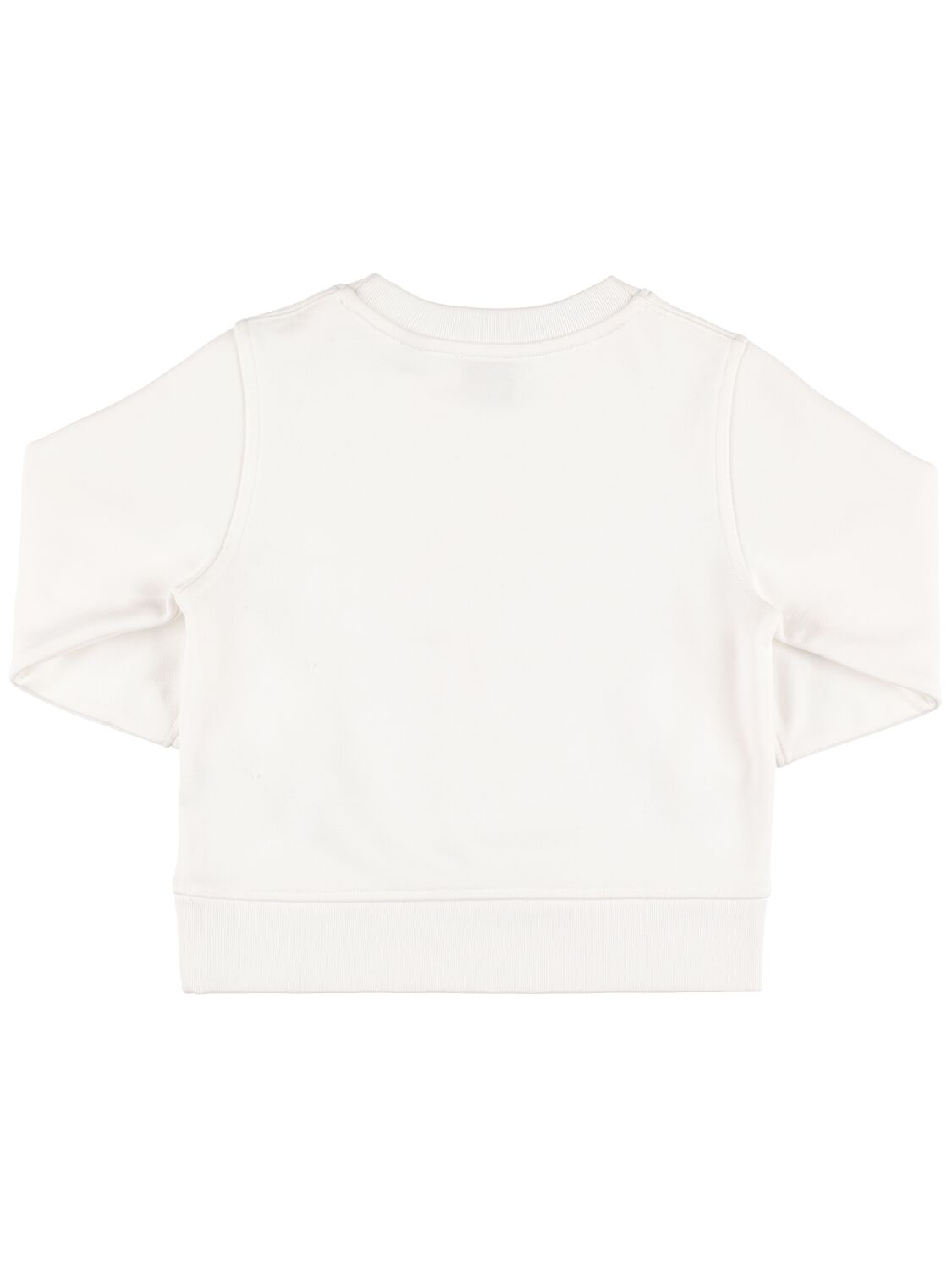 Shop Burberry Logo Print Cotton Sweatshirt In White