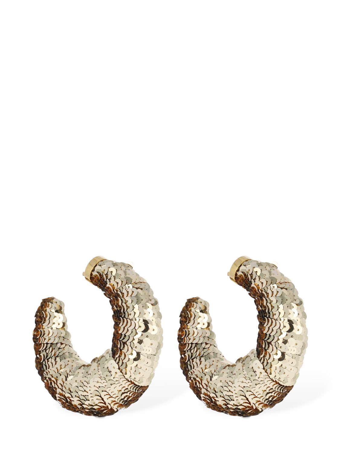 Shop Tom Ford Croissant Sequined Big Hoop Earrings In Gold