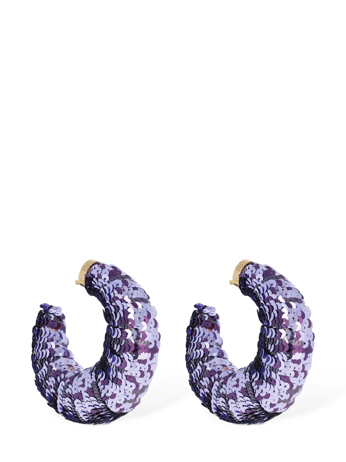 Shop Tom Ford Croissant Sequined Big Hoop Earrings In Lilac