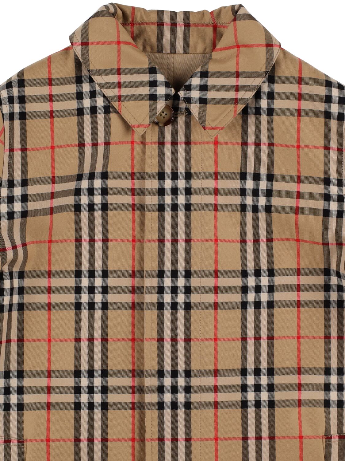 BURBERRY CHECK PRINT COTTON TRENCH COAT 