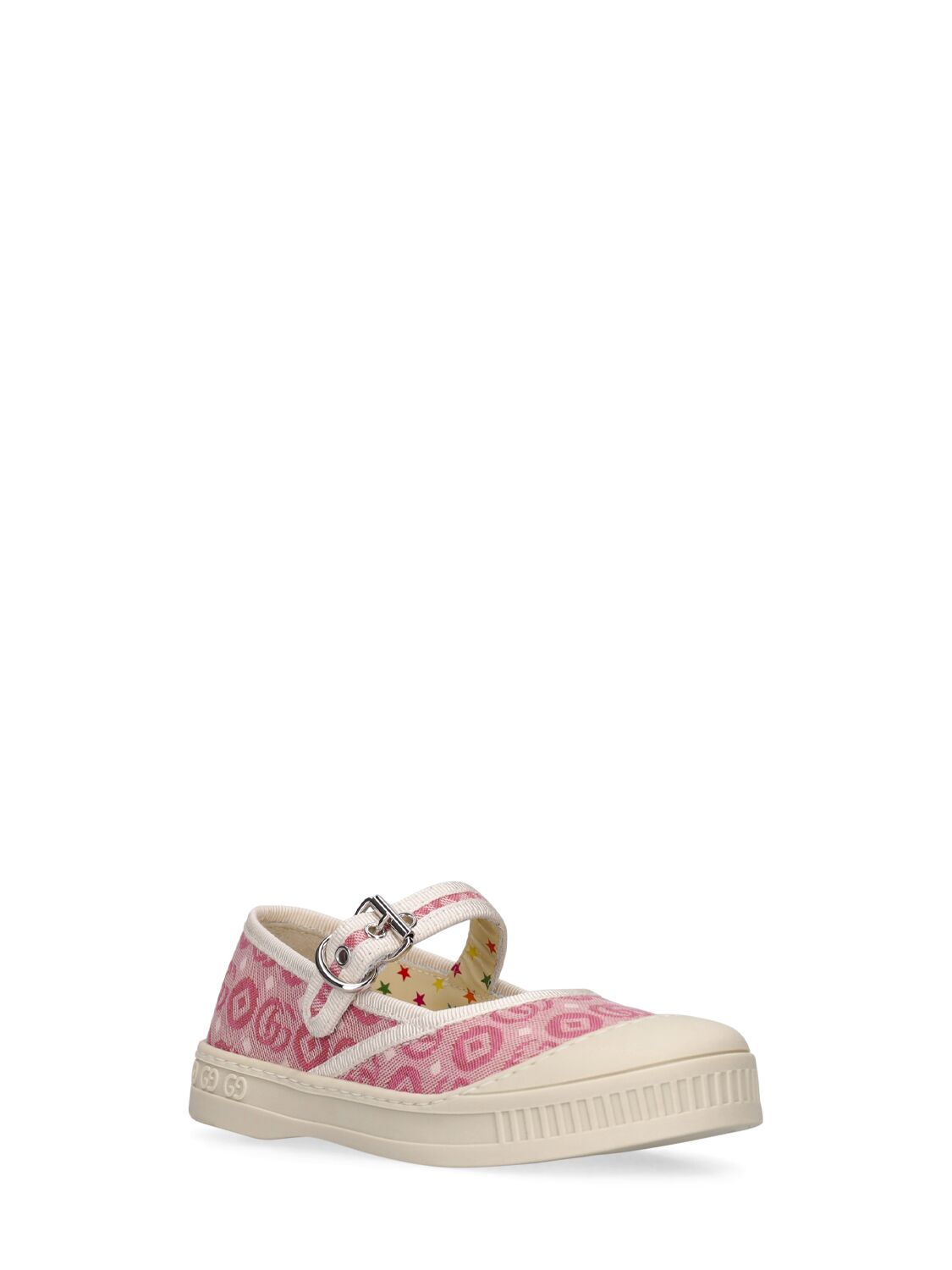 Shop Gucci Double G Dots Cotton Blend Ballerinas In Pink