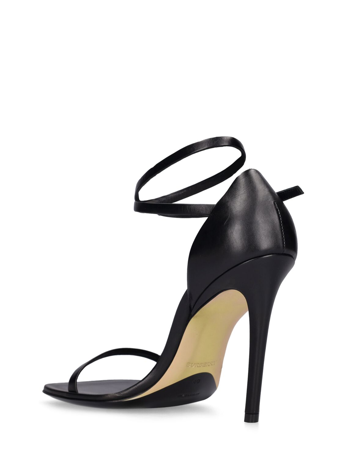 Shop Burberry 100mm Octavia Leather Sandals In Black