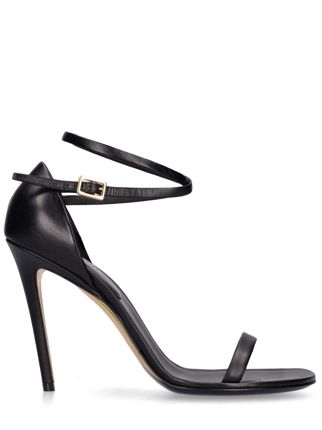 Shop Burberry 100mm Octavia Leather Sandals In Black
