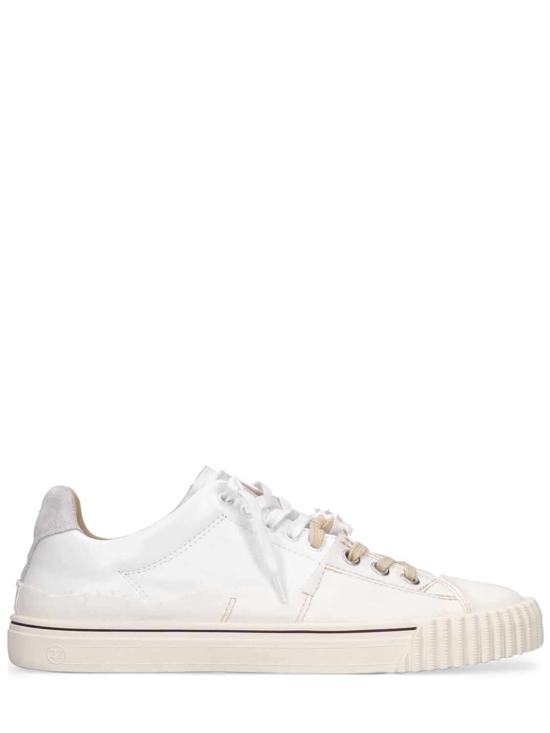 Maison Margiela Evolution Canvas & Leather Low Sneakers In White