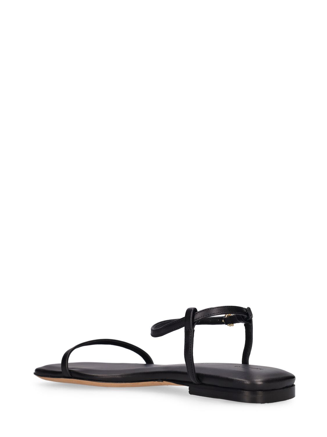 Shop Anine Bing 10mm Invisible Leather Flat Sandals In Black