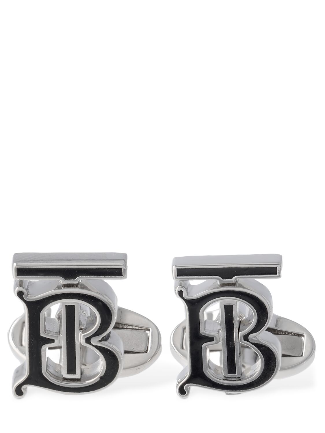 Shop Burberry Tb Logo Cufflinks In Black