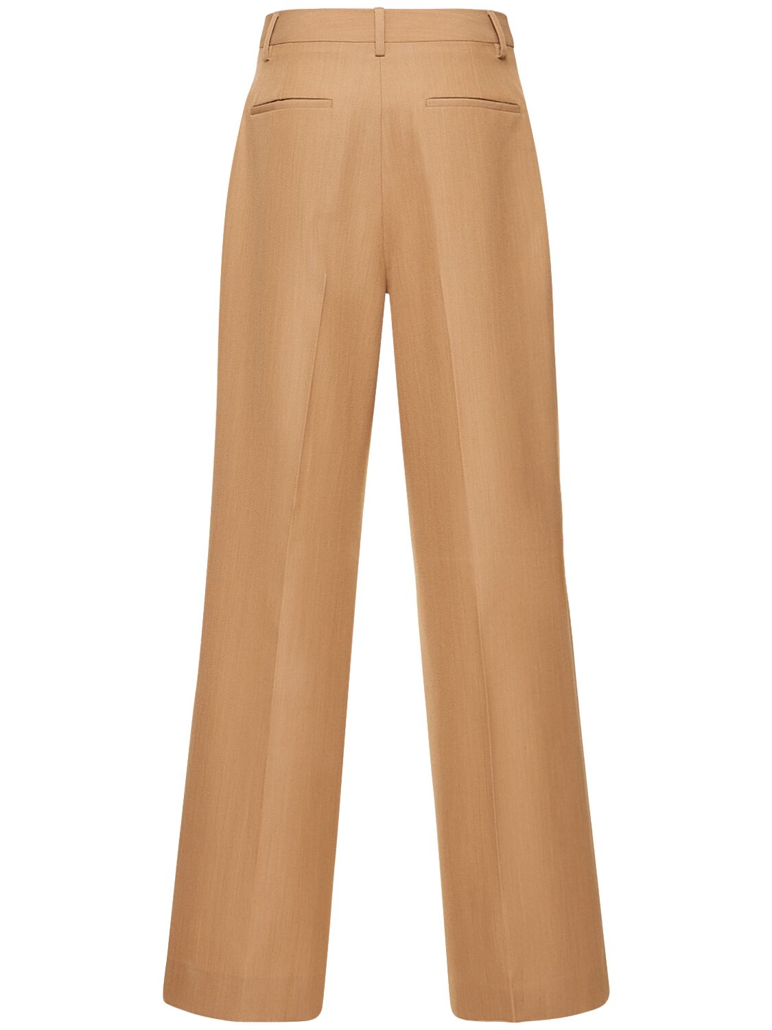 Shop Burberry Madge Wool Twill Wide Pants In Camel Melange