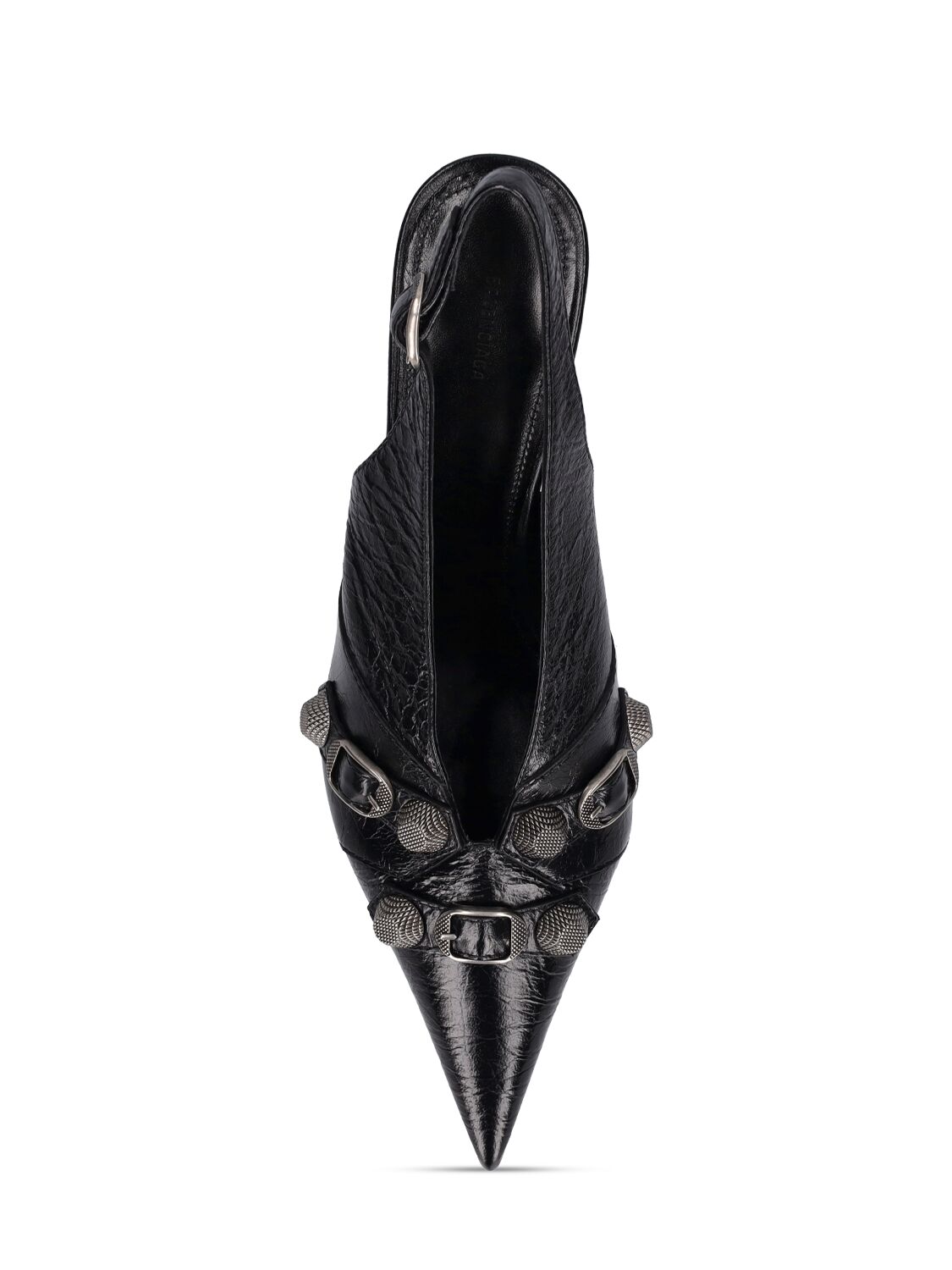 Shop Balenciaga 70mm Cagole Leather Slingback Pumps In Black