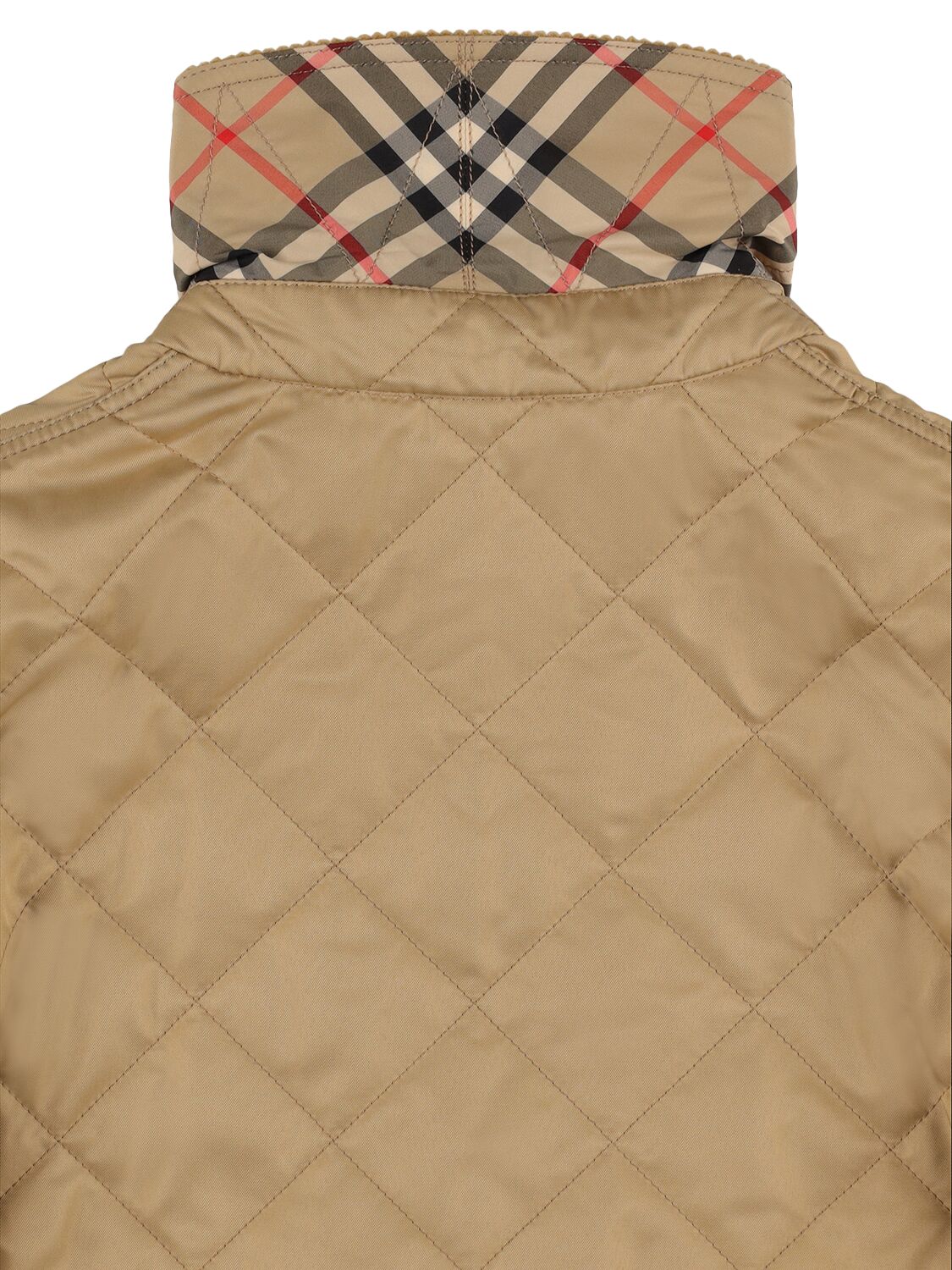 Shop Burberry Quilted Nylon Jacket In Beige