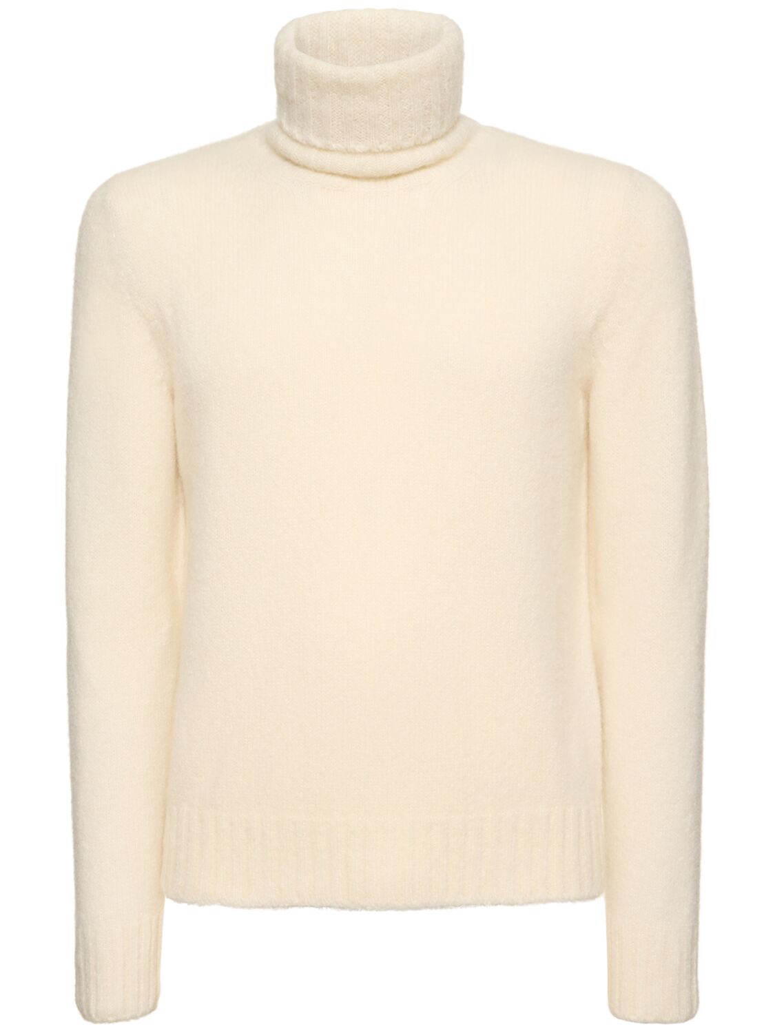 Soft Cashmere Blend Roll Neck Sweater – MEN > CLOTHING > KNITWEAR