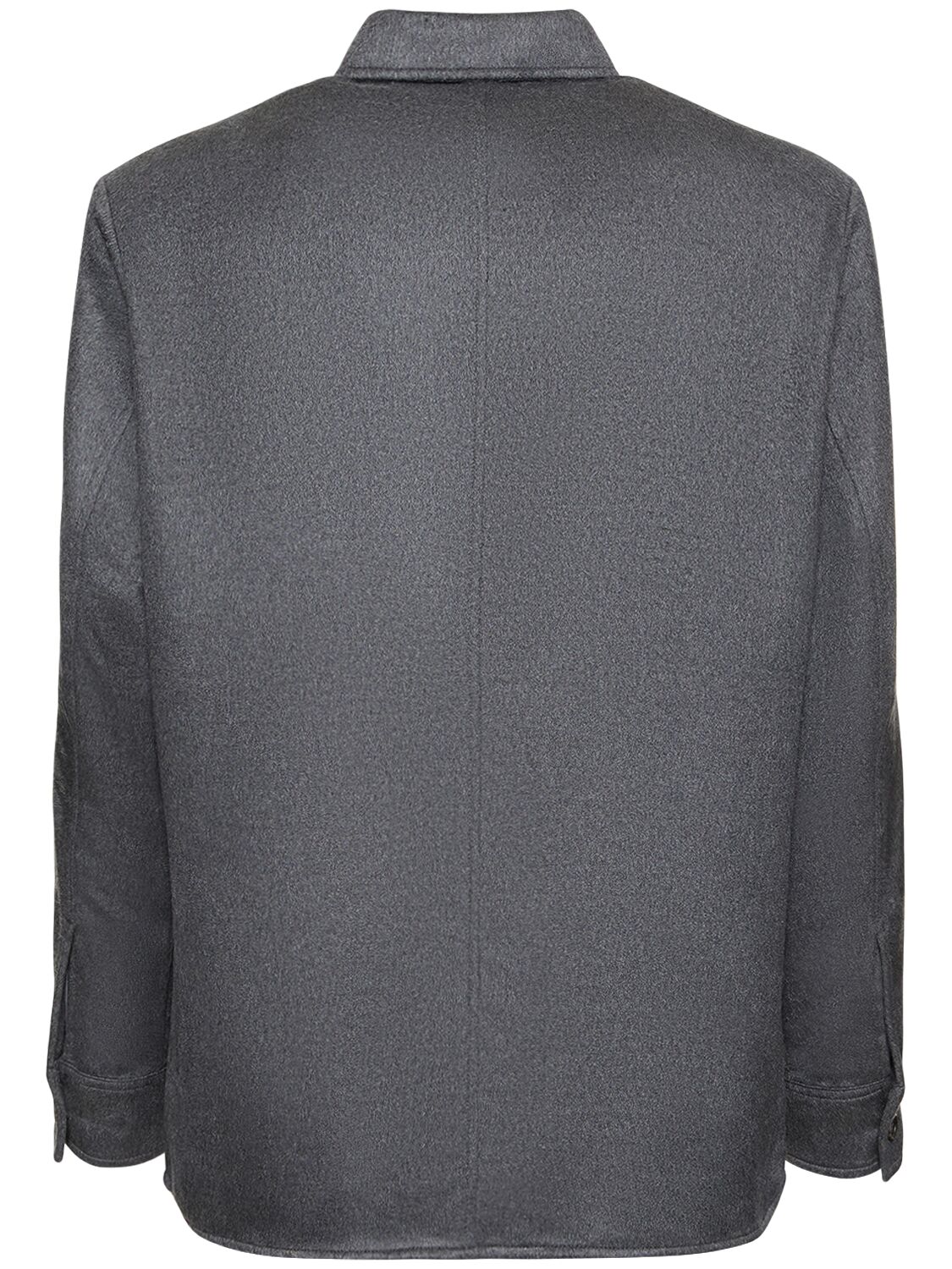 Shop Gabriela Hearst Lucas Silk Overshirt In Dark Grey