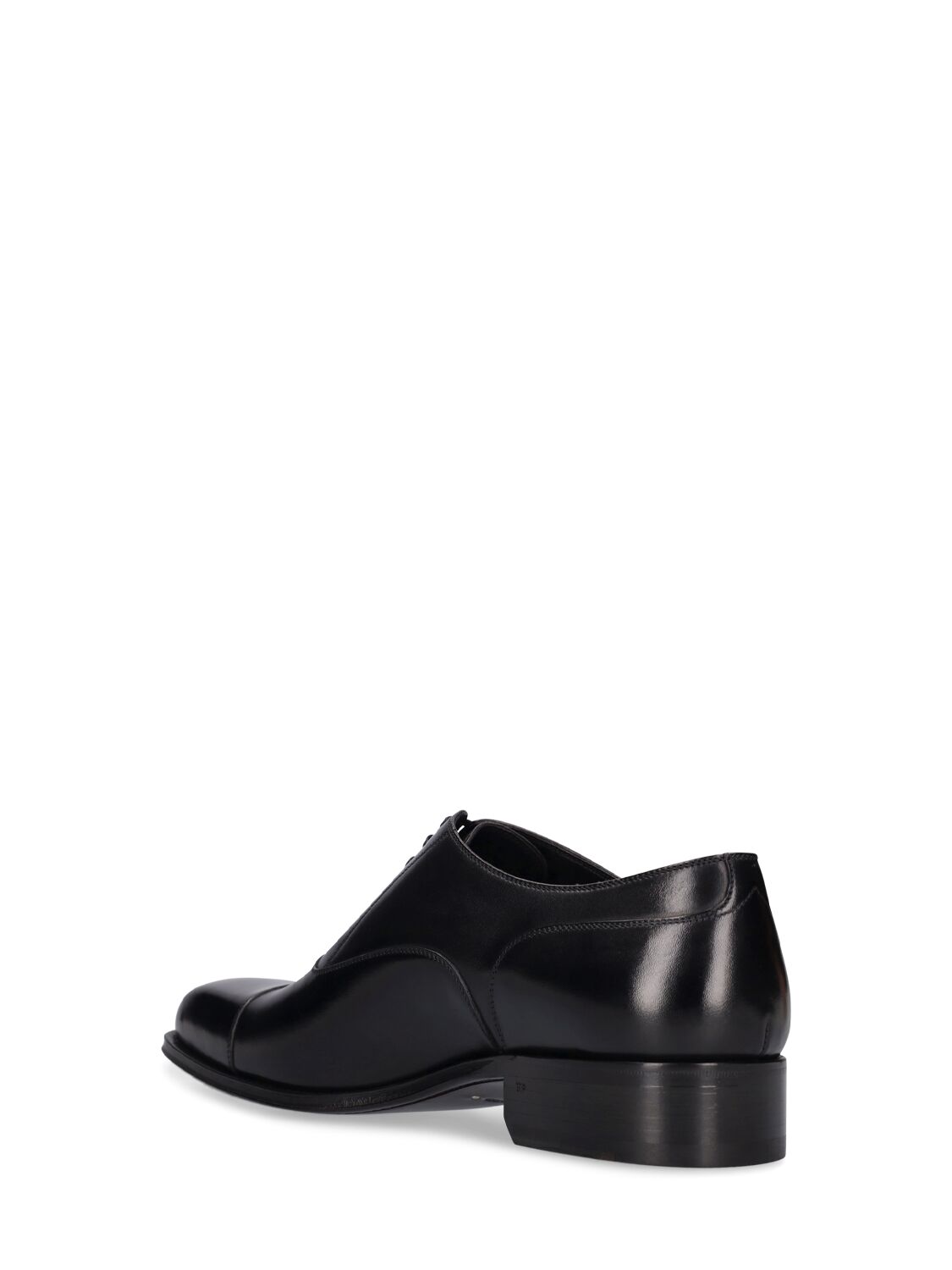Shop Tom Ford Claydon Burnished Leather Lace-up Shoes In Black