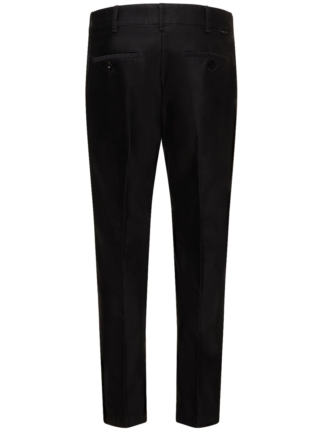 Shop Tom Ford Compact Cotton Chino Pants In Black
