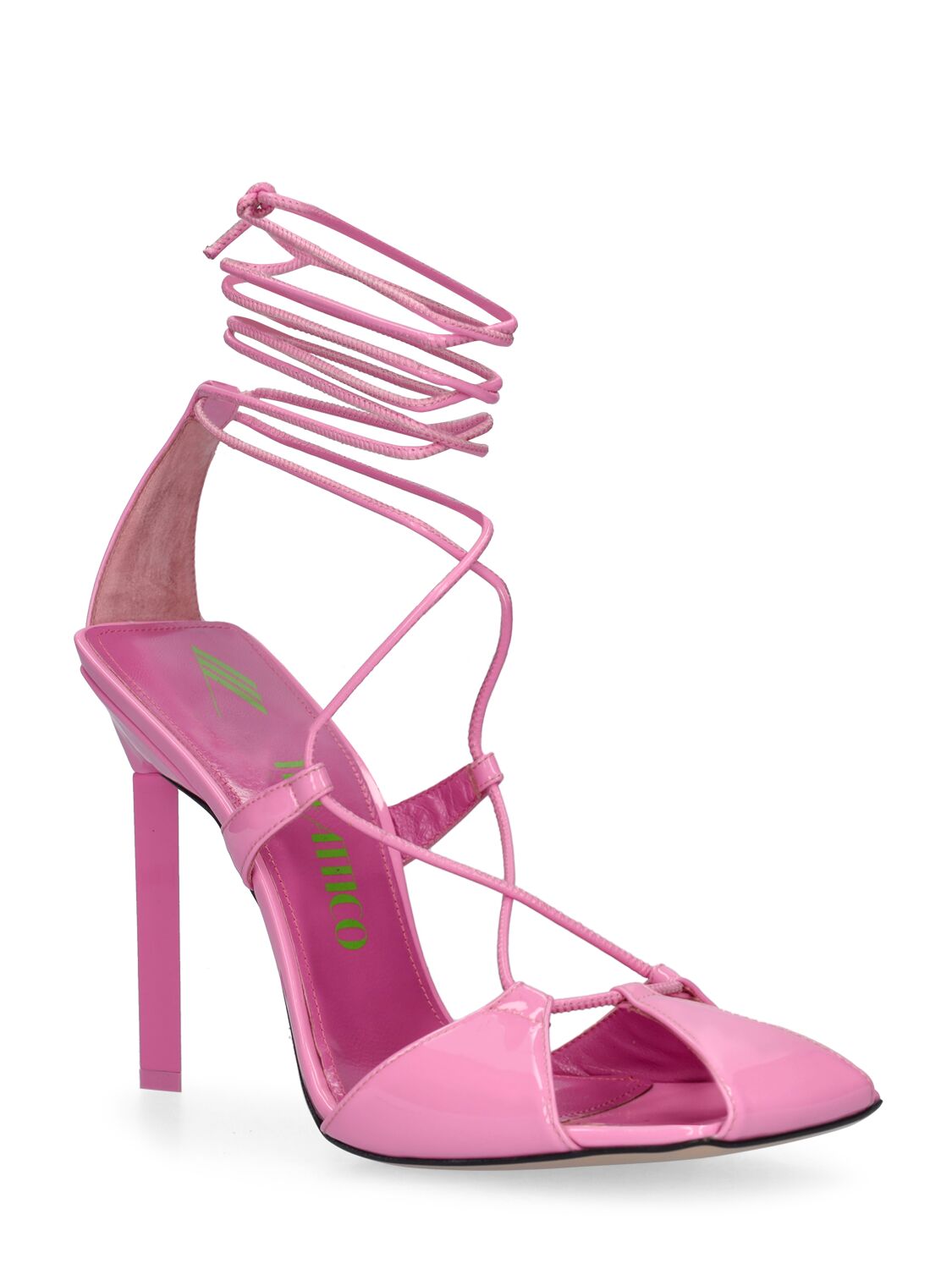 Shop Attico 105mm Adele Leather Sandals In Pink