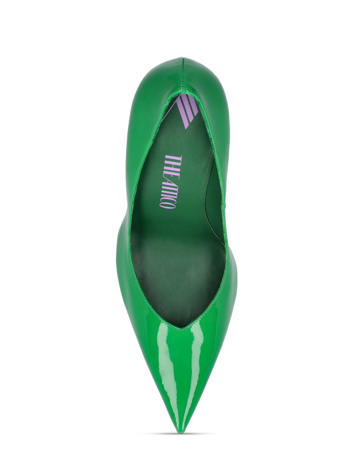 Attico 105mm Cheope Patent Leather Pumps In Green
