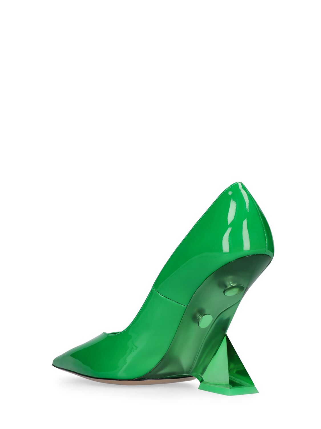 Attico 105mm Cheope Patent Leather Pumps In Green