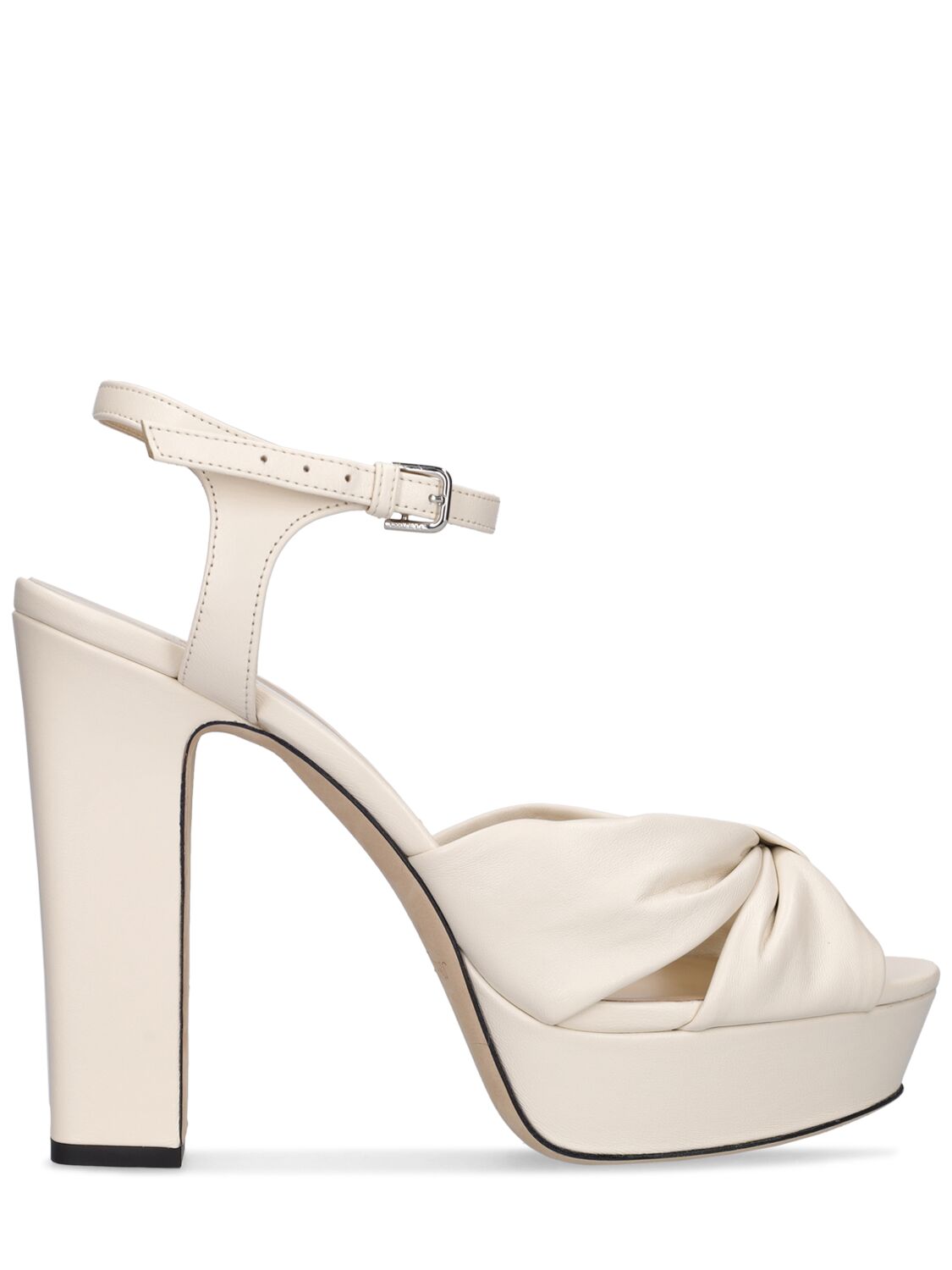 Jimmy Choo 120mm Heloise Leather Sandals In White