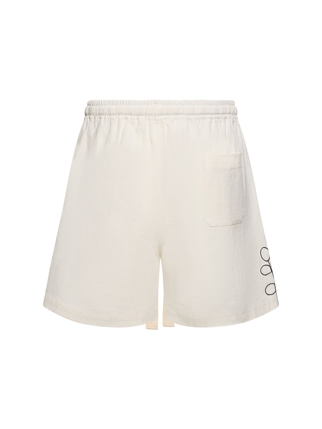 Shop Commas Embroidered Ramie & Cotton Shorts In White,black