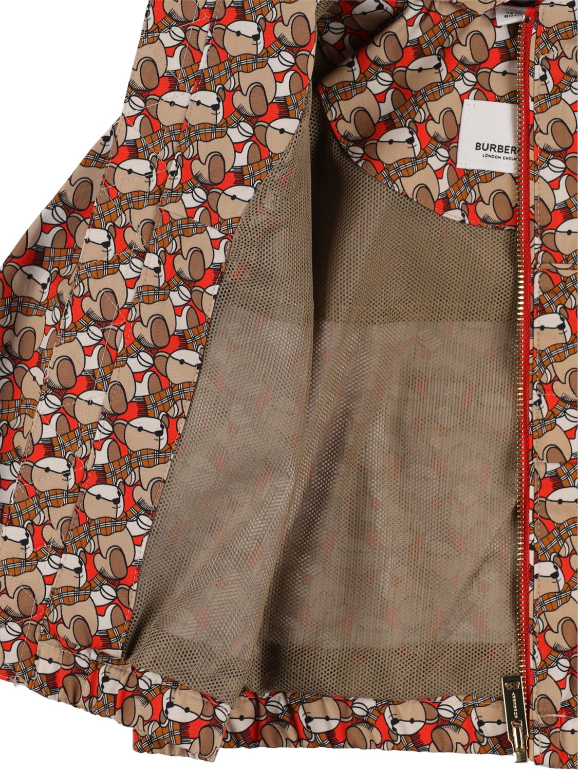 Shop Burberry Monogram Cotton Hooded Jacket In Multicolor