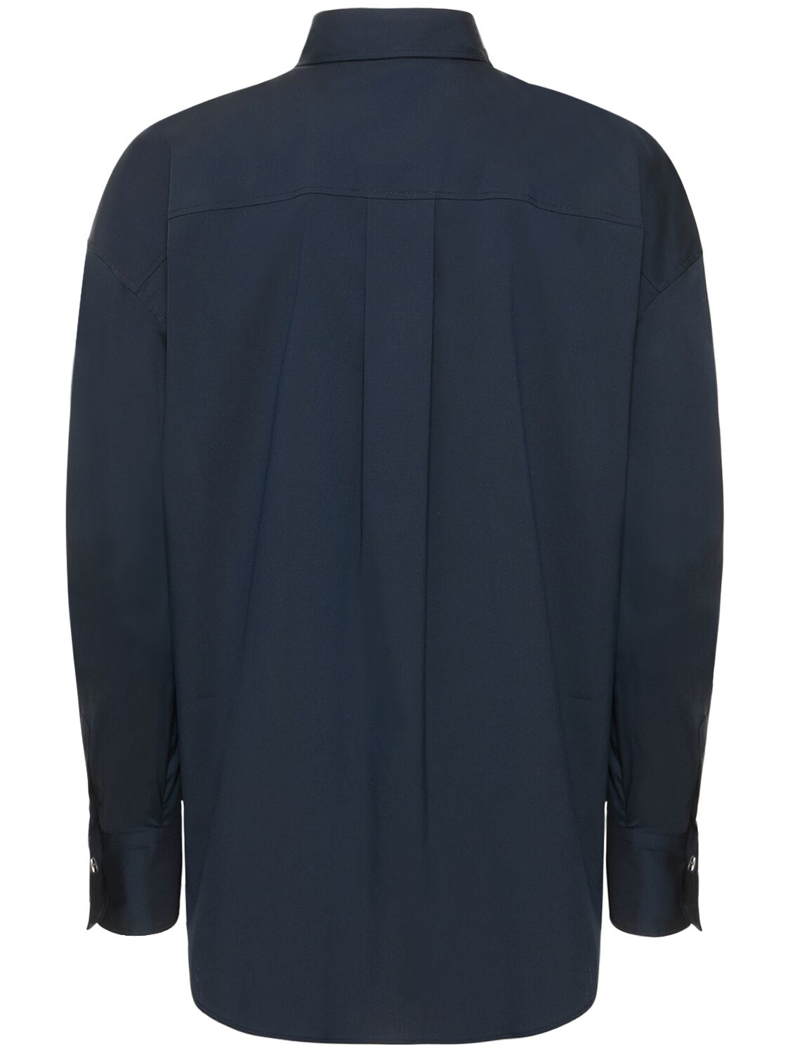 Shop Brunello Cucinelli Classic Cotton Blend Shirt W/pocket In Blue