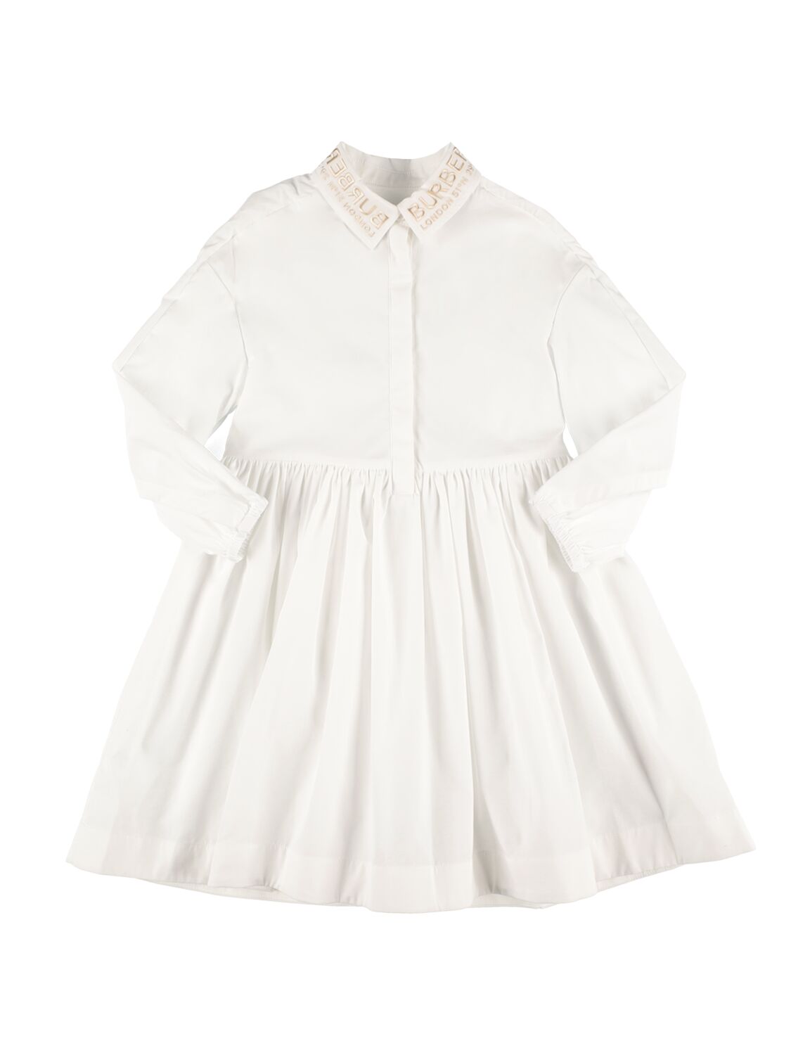 Burberry Kids' Cotton Poplin Shirt Dress In White