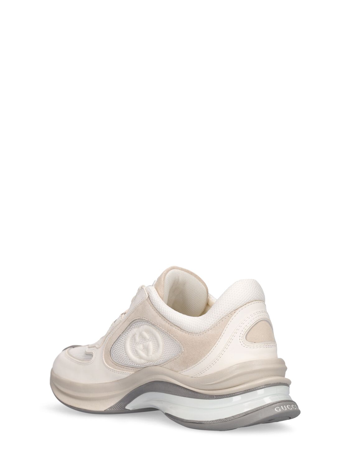Shop Gucci 50mm  Run Premium Sneakers In White,multi