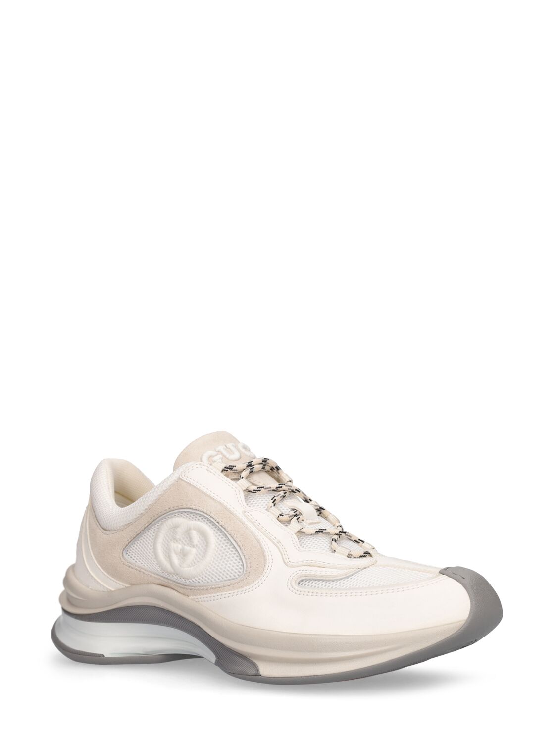 Shop Gucci 50mm  Run Premium Sneakers In White,multi
