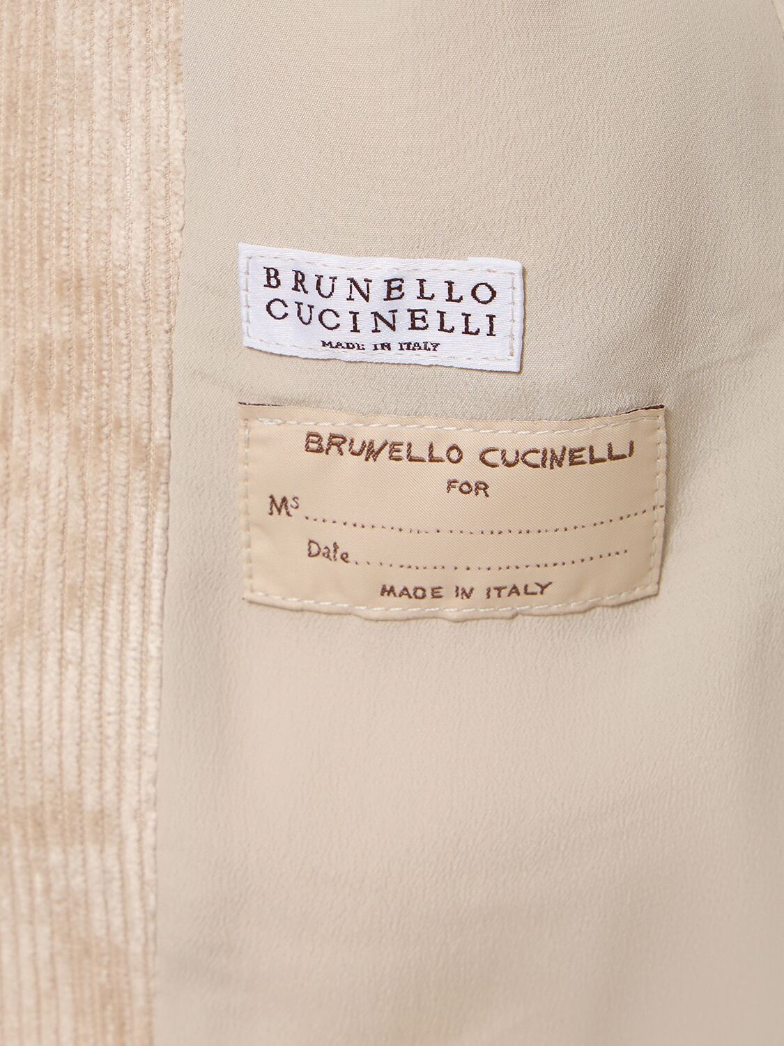 Shop Brunello Cucinelli Fluid Viscose Corduroy Jacket In Beige