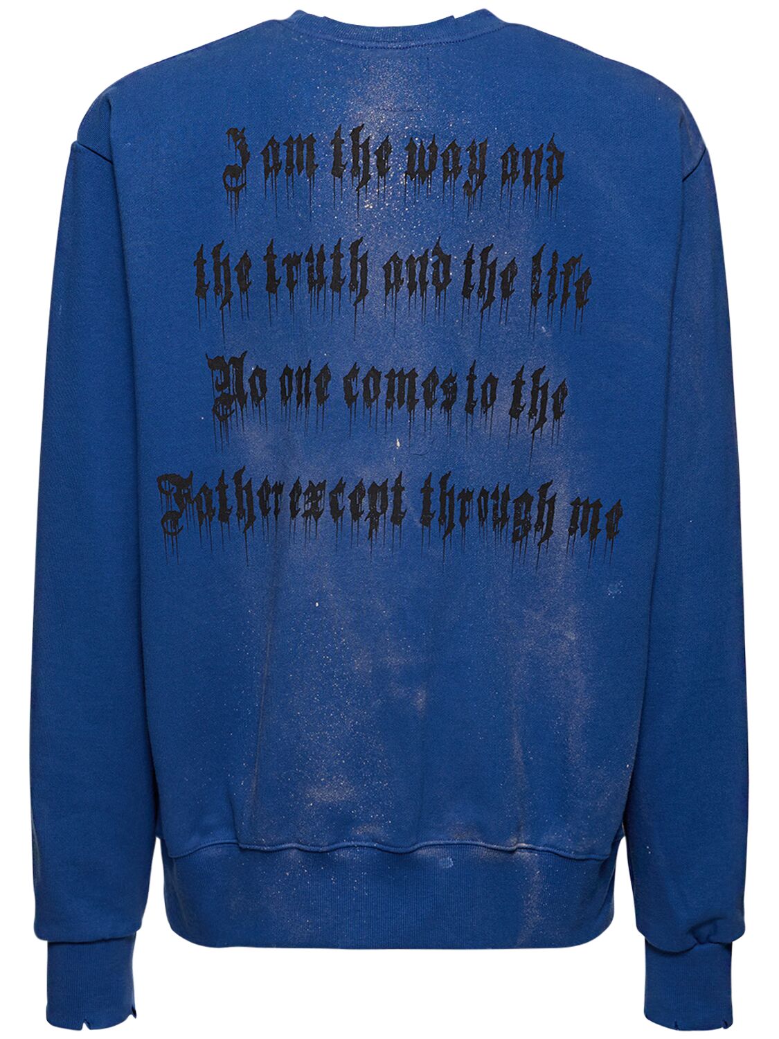 Shop Someit Jesus Printed & Painted Sweatshirt In Blue,multi