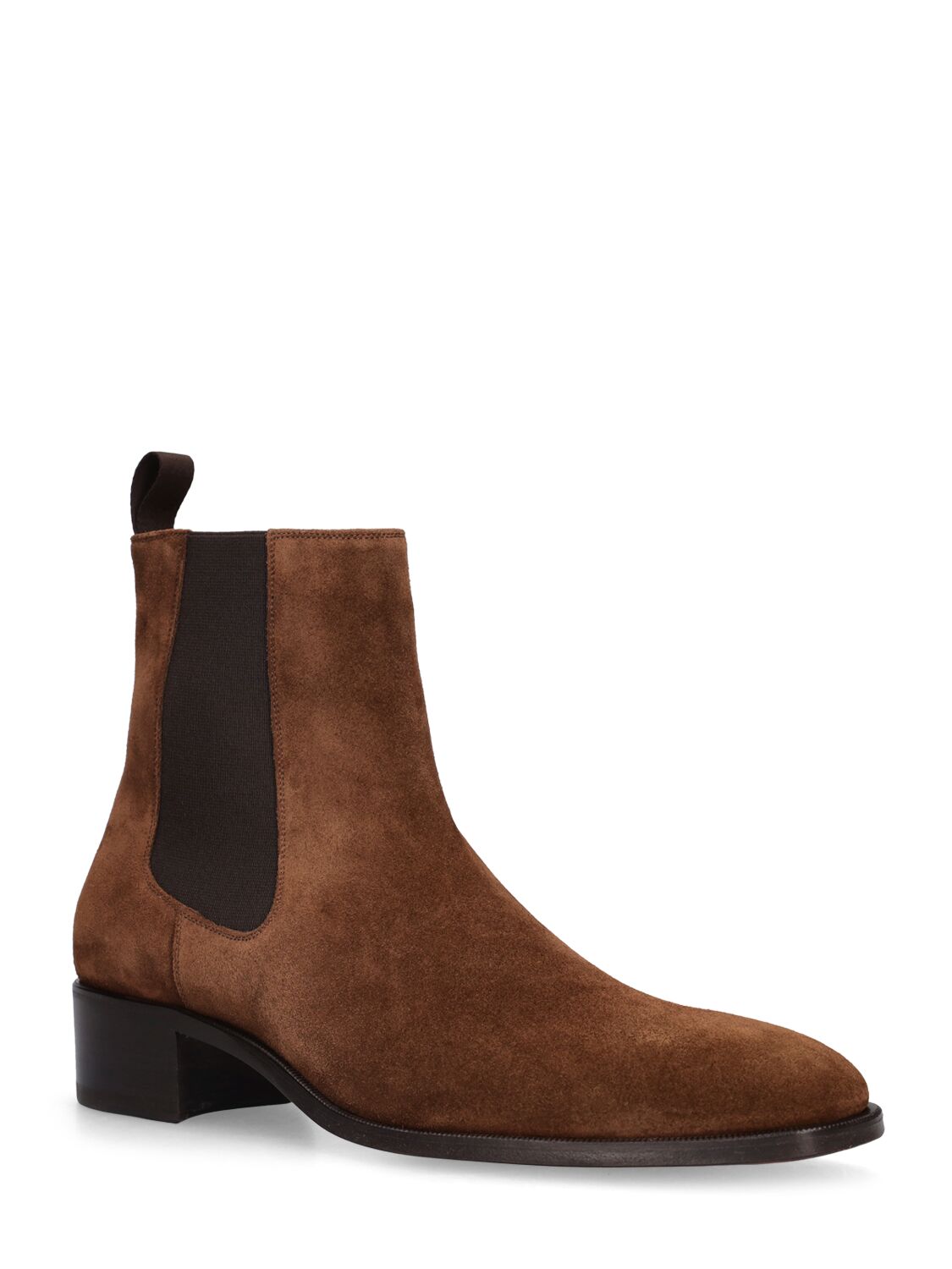 Shop Tom Ford 40mm Suede Ankle Boots In Burnt,brown