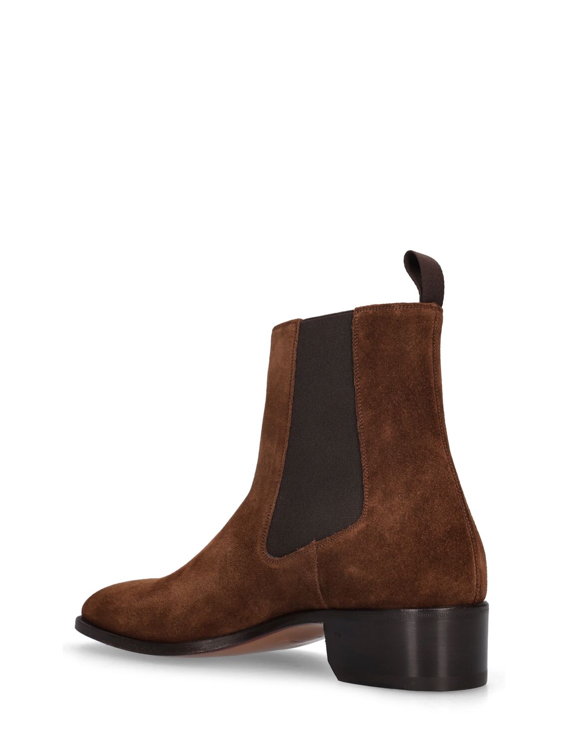 Shop Tom Ford 40mm Suede Ankle Boots In Burnt,brown