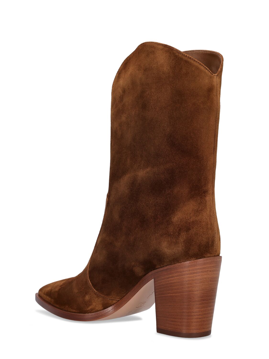 Shop Gianvito Rossi 70mm Denver Suede Cowboy Boots In Brown