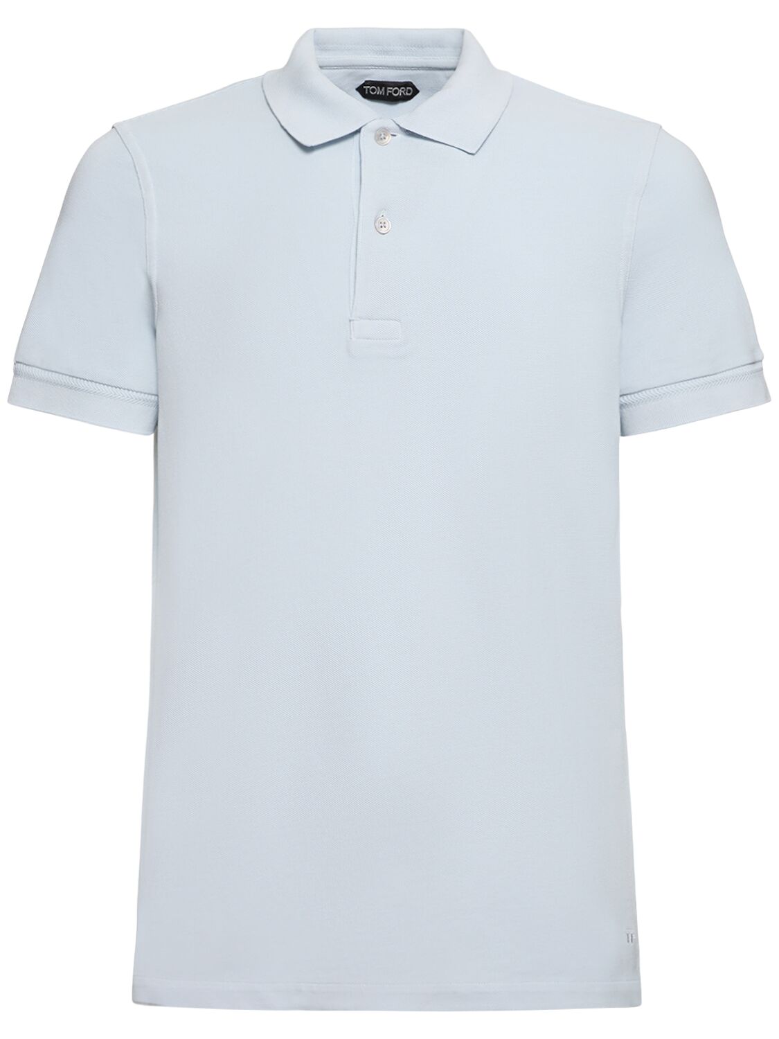 Tom Ford Tennis S/s Piquet Polo In Light Blue
