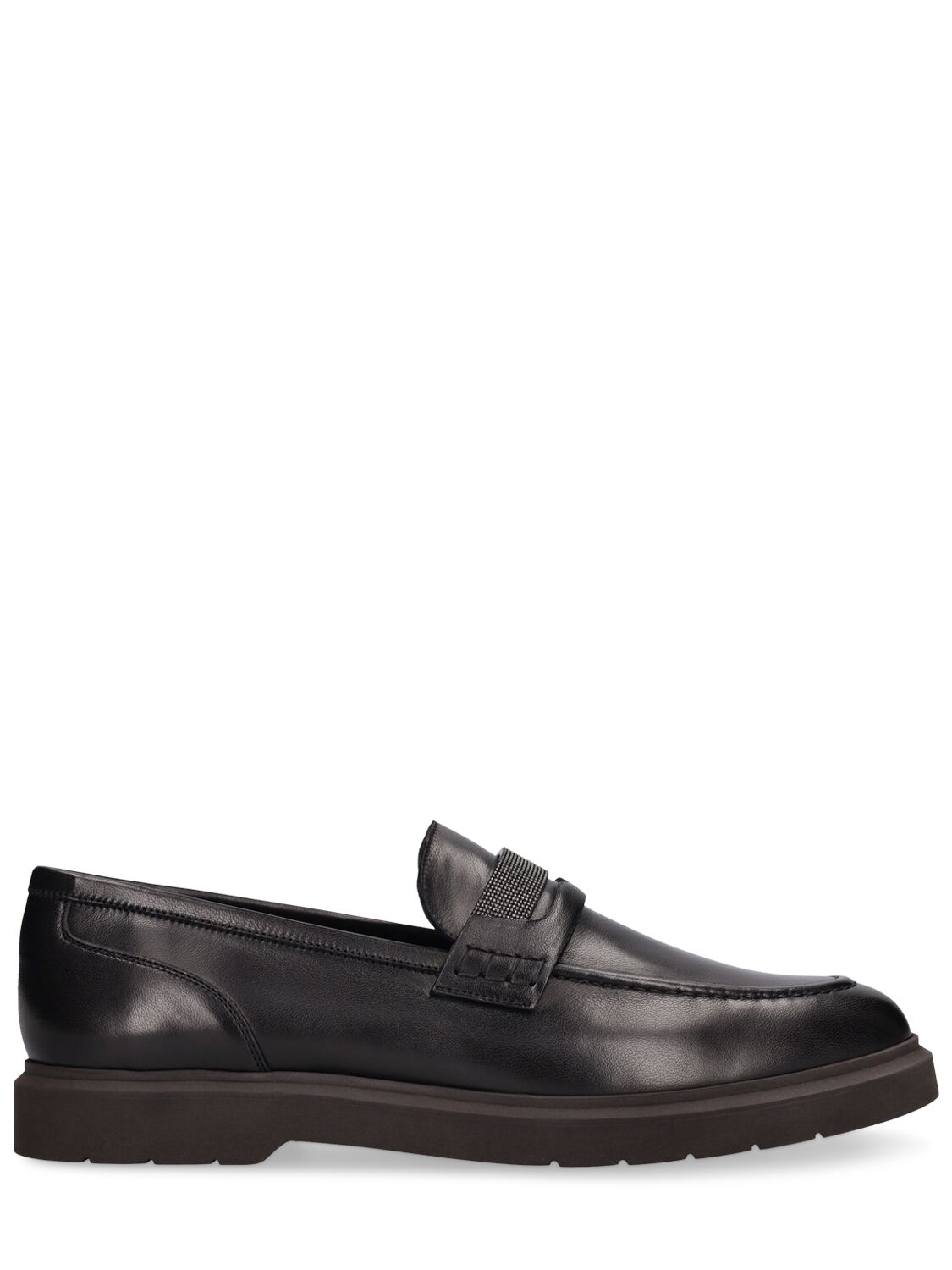 Brunello Cucinelli 20mm Leather Loafers In Black