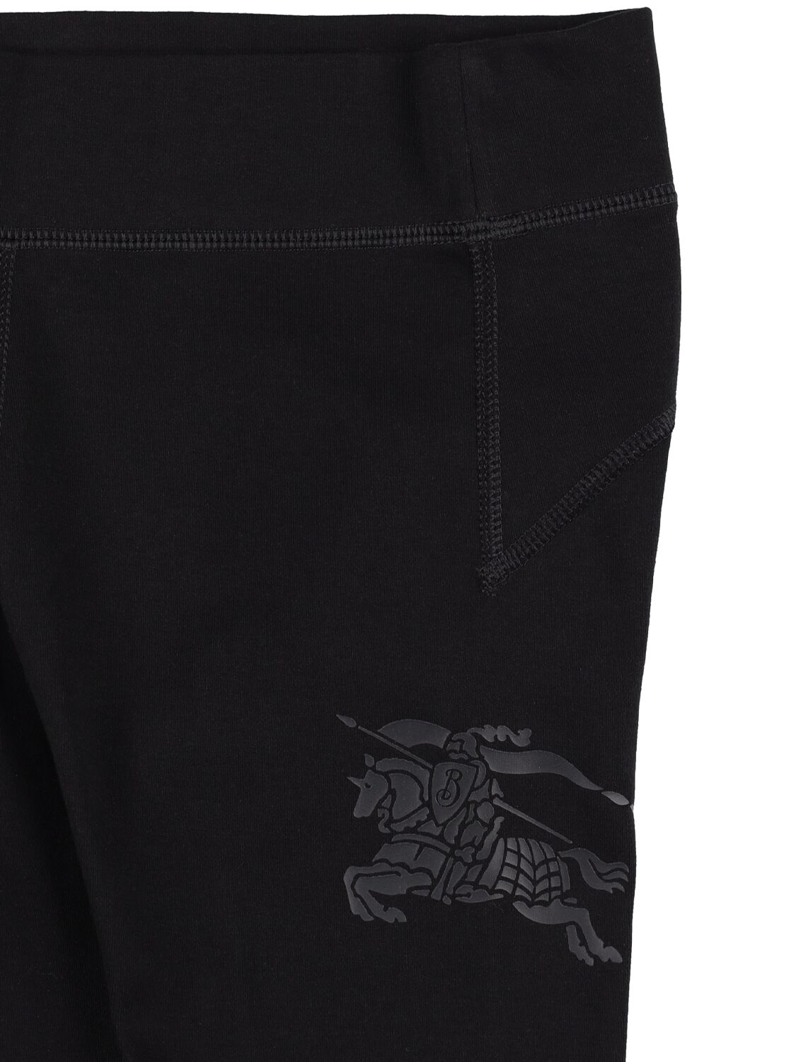 Shop Burberry Cotton Blend Leggings In Black