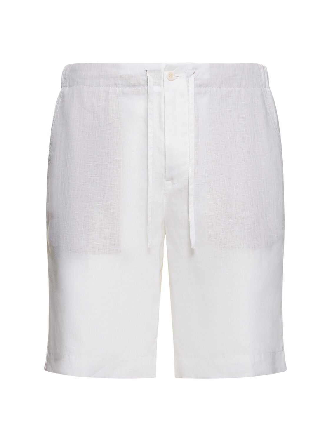 Loro Piana Arizona Linen Bermuda Shorts In Optic White