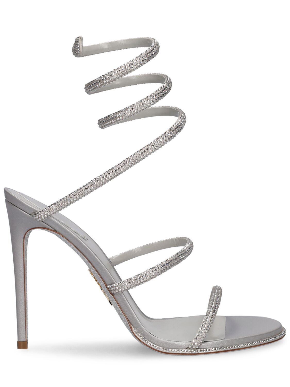 René Caovilla 105mm Embellished Leather Sandals In Silver