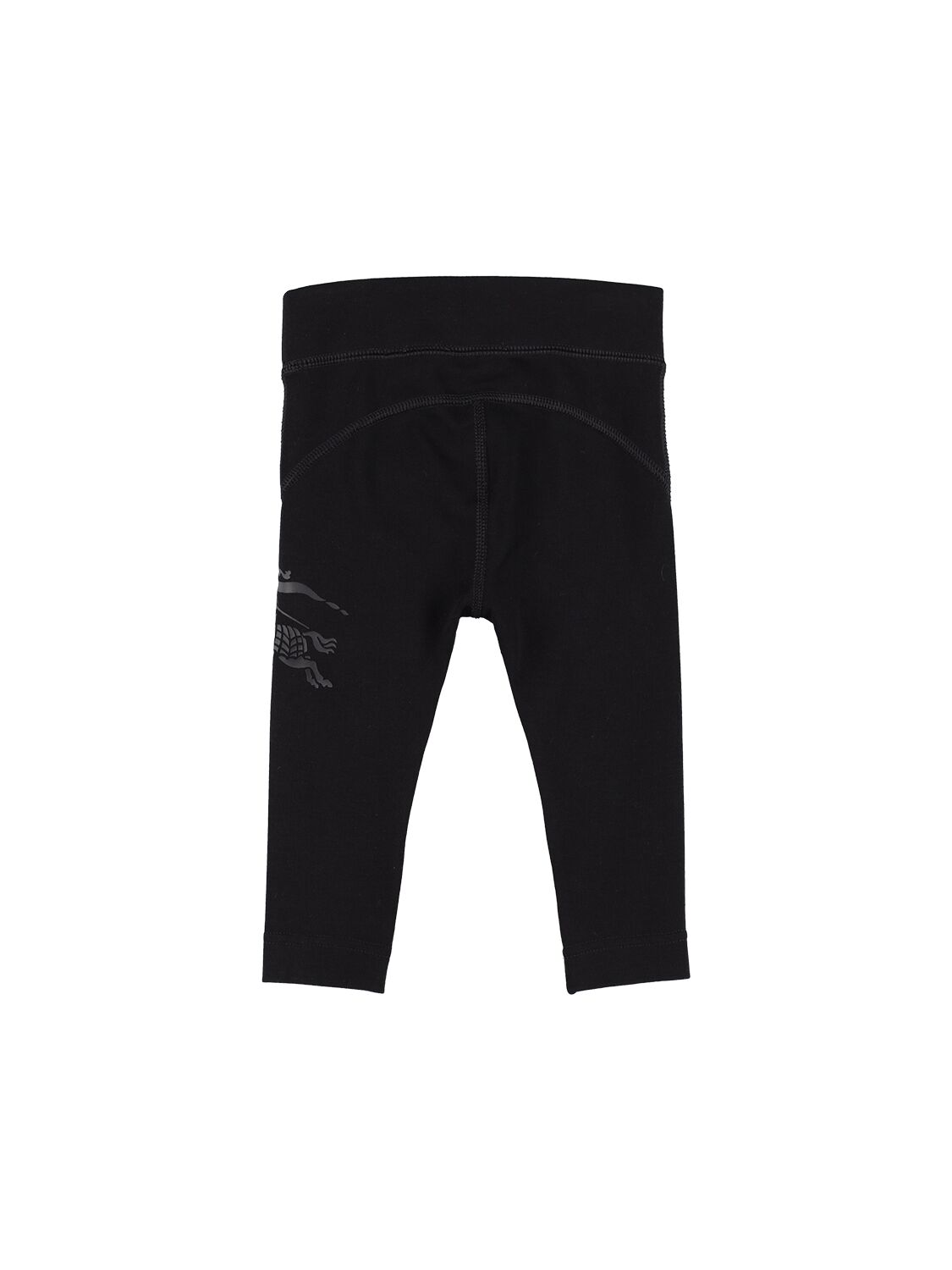 Shop Burberry High Waisted Cotton Blend Leggings In Black