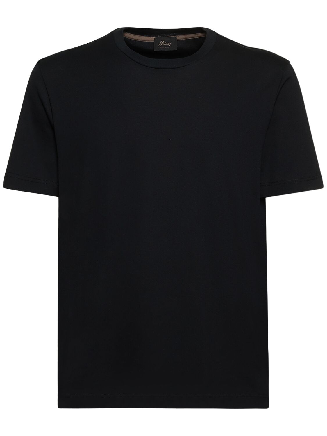 Brioni Short-sleeve Cotton T-shirt In Black