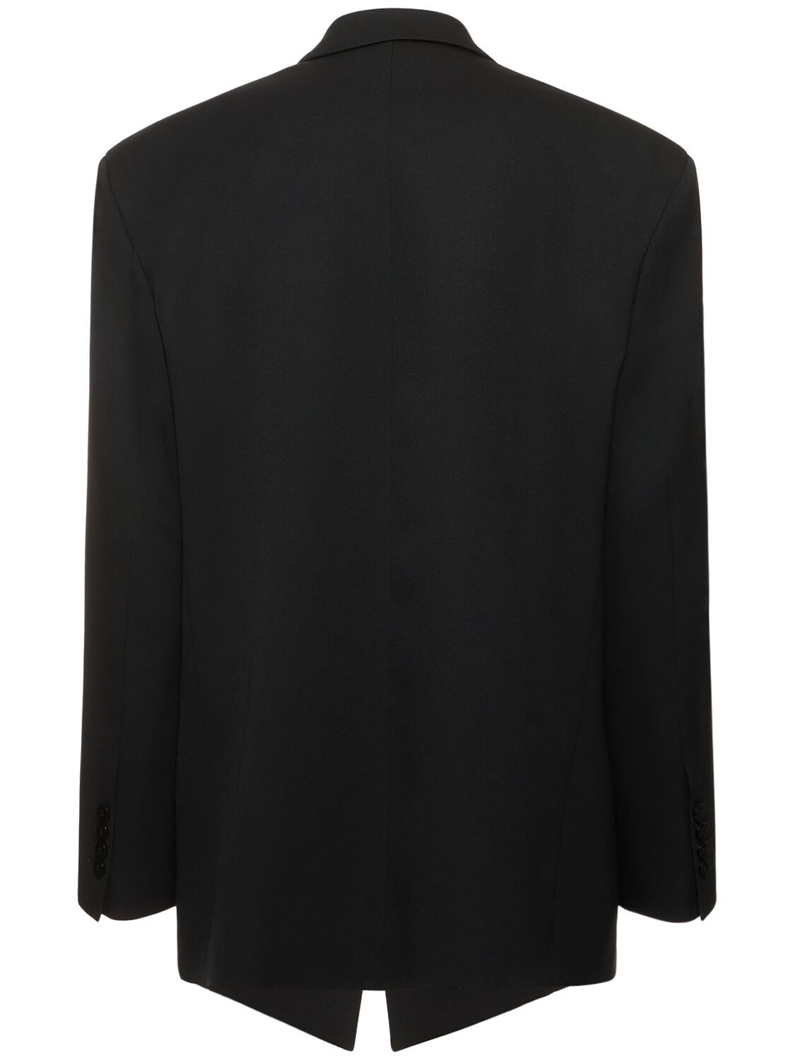 Shop Attico Glen Wool Serge Single Breasted Blazer In Black