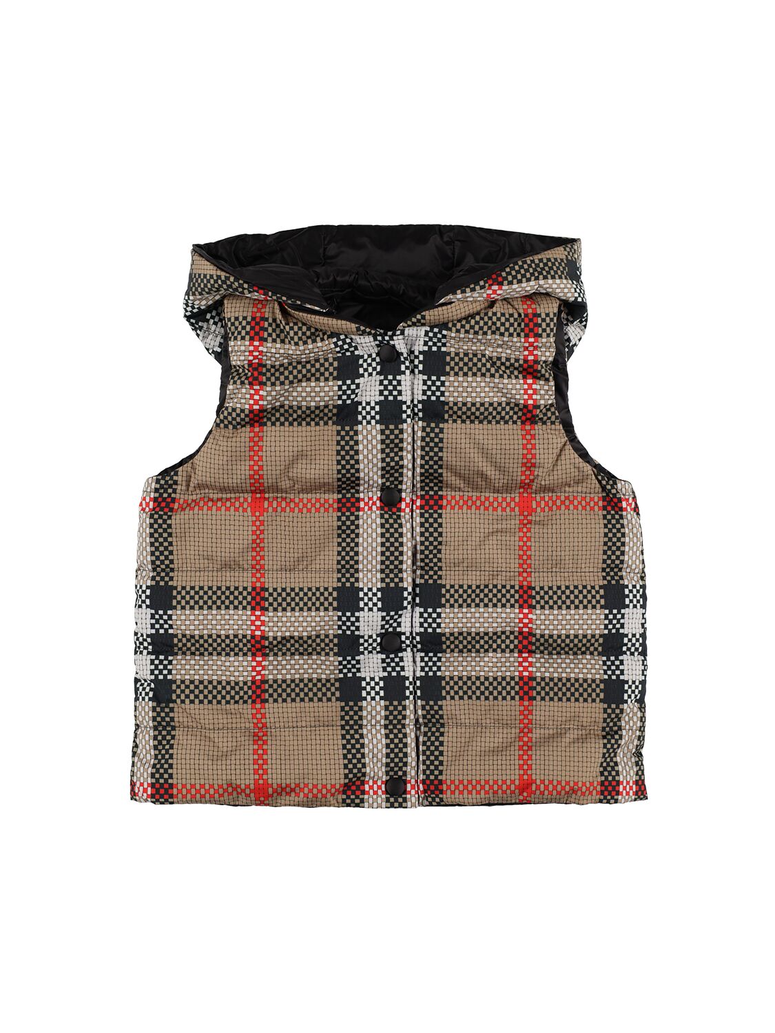 Image of Quilted Check Print Down Vest