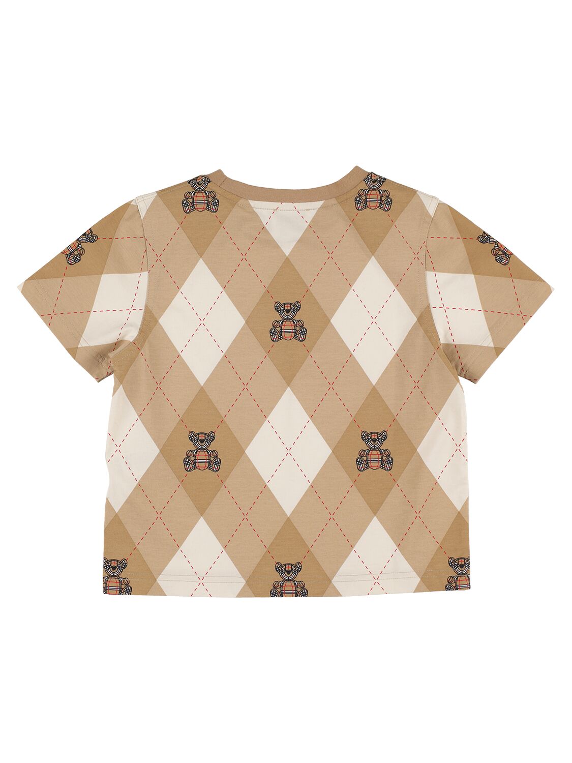 Shop Burberry Rhombus Print Cotton Jersey T-shirt In Beige