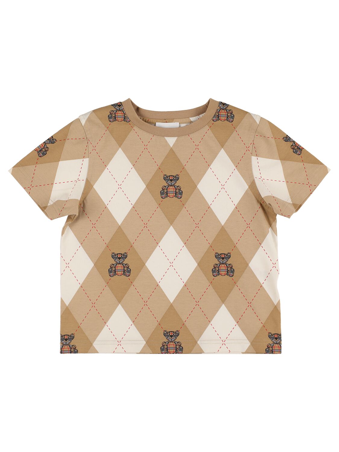 Burberry Kids' Rhombus Print Cotton Jersey T-shirt In Beige