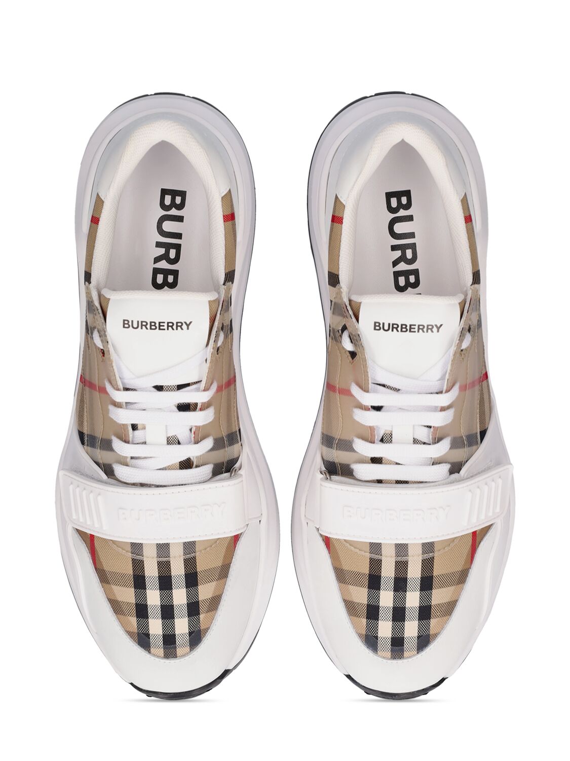 Shop Burberry Ramsey Low Top Sneakers In White,clear