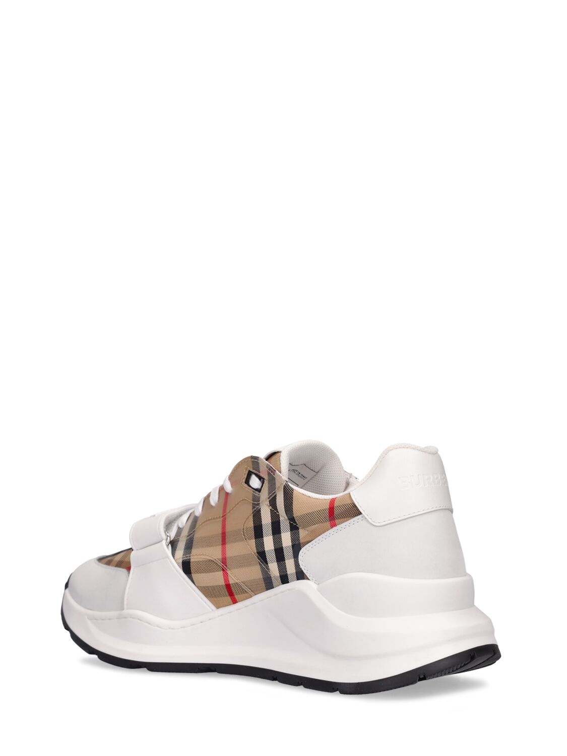 Shop Burberry Ramsey Low Top Sneakers In White,clear